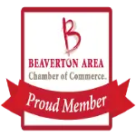 Beaverton Area Chamber of Commerce Proud Member Badge.
